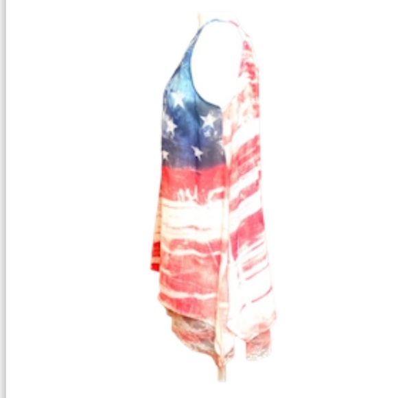 American Flag Tank Top Large 4th of July Memorial Day Patriotic - Picture 4 of 9